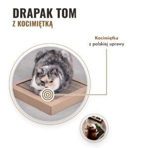 Drapak Tom z kocimiętką z polskiej uprawy, dwustronny