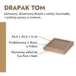 Drapak kartonowy Tom z kocimiętką – wymiary 34,5 × 34,5 × 4 cm, wymienny wkład do Fun Park i Netti