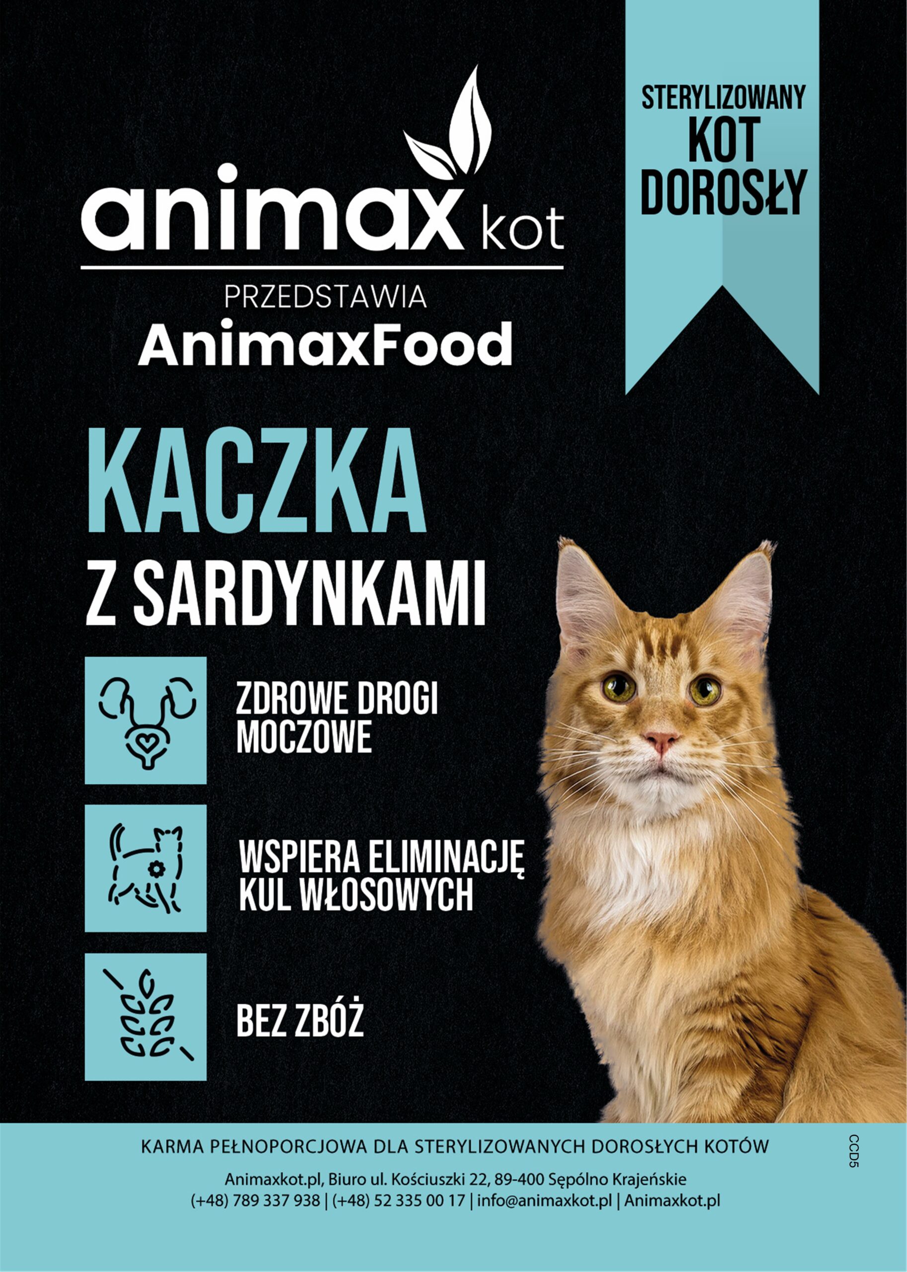 Jaka karma sucha dla kota wspiera zdrową sierść i mocne zęby? 2 Sucha karma Animax - Kaczka z sardynkami