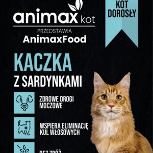 AnimaxFood Kaczka z sardynkami - Kot sterylizowany - 70% Mięsa