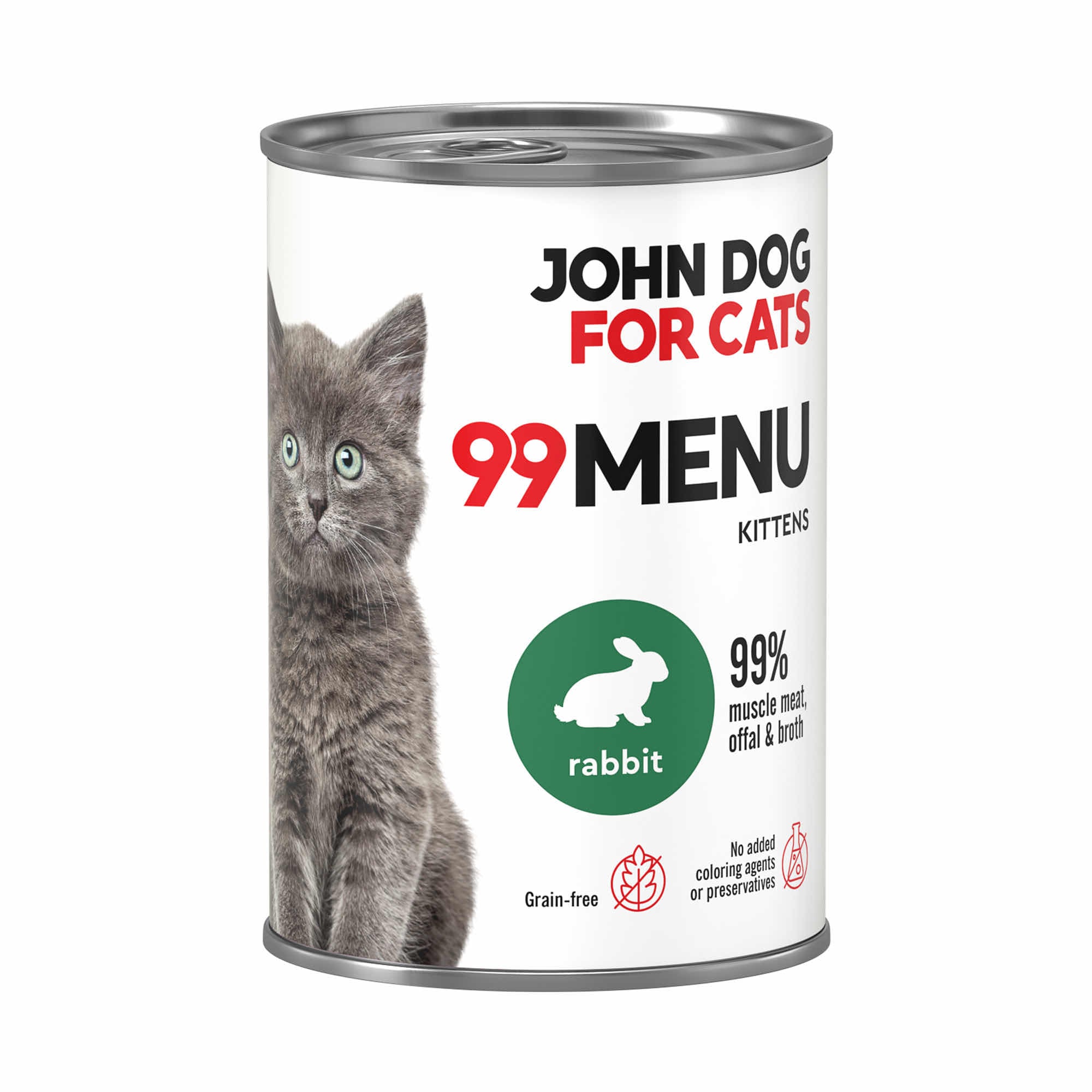 Karma mokra John Dog for dla kociąt Królik - 400g