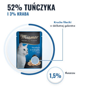 Miamor Feine Filets Tuńczyk  z krabem w  galaretce 100G