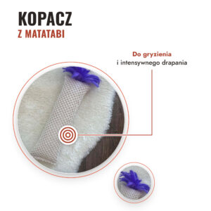 Zabawka kopacz z piórkami i wstążkami dla kota z matatabi